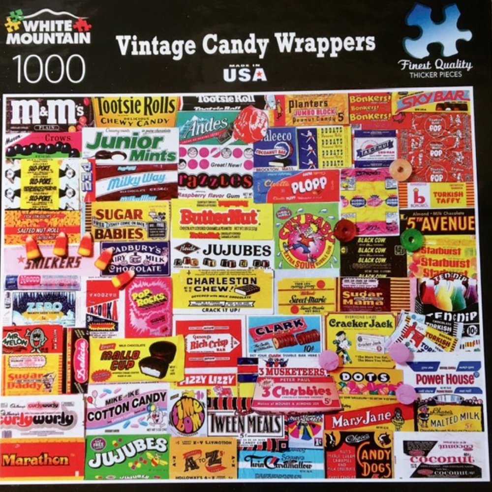 White Mountain Puzzle 1000 Vintage Candy Wrappers
